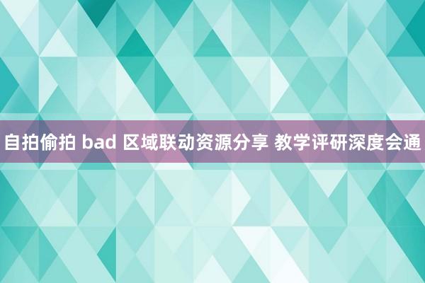 自拍偷拍 bad 区域联动资源分享 教学评研深度会通