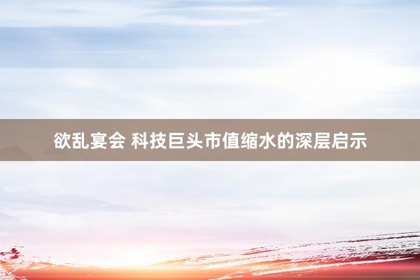 欲乱宴会 科技巨头市值缩水的深层启示