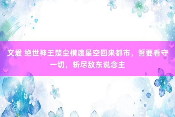 文爱 绝世神王楚尘横渡星空回来都市，誓要看守一切，斩尽敌东说念主